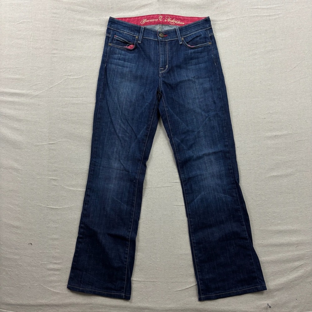 CJ by Cookie Johnson‎ Grace Bootcut Jeans Womens 28 Blue Dark Wash Stretch Denim